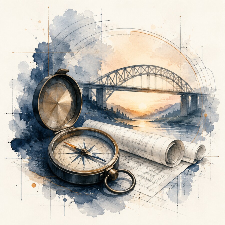 Watercolor illustration representing Christopher Adkins's military and Combat Engineer leadership