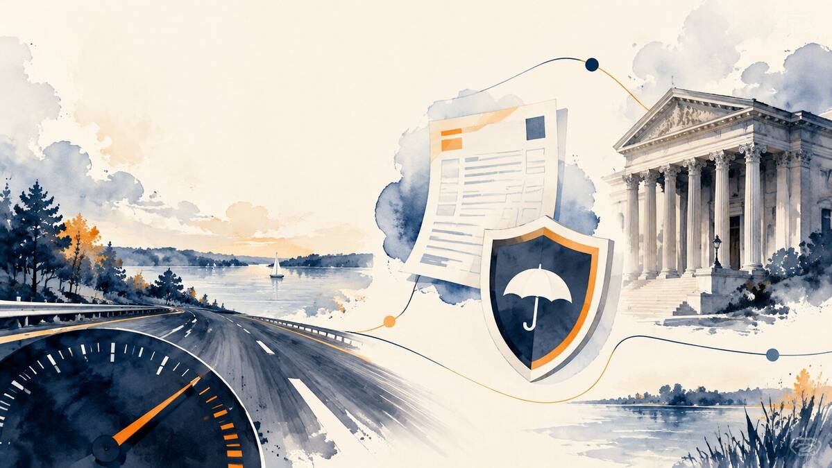 Speeding Tickets and Insurance Points Watercolor Mecklenburg County traffic ticket and insurance points watercolor for Adkins Law in Huntersville